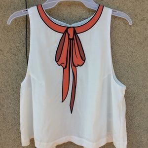 ISO! NOT FOR SALE Embroidered bow crop top - XS
